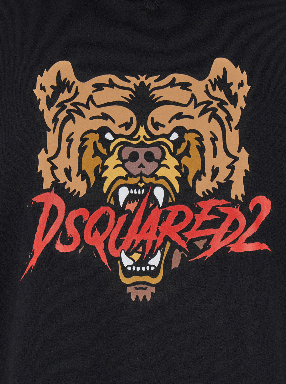 Dsquared2 Men Black Hoodie With Drawstring Hood And Maxi Logo Print On The Front In Cotton Man by Luosophy