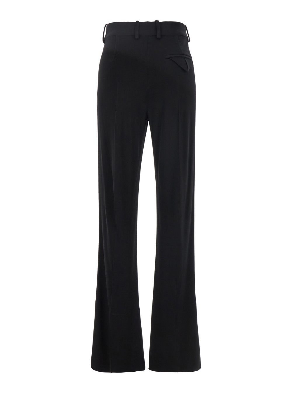 Bottega Veneta Women Black Flared Pants With Belt Loops In Viscose Blend Woman by Luosophy