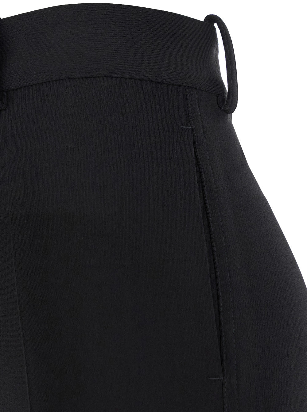 Bottega Veneta Women Black Flared Pants With Belt Loops In Viscose Blend Woman by Luosophy