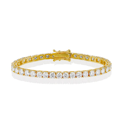 4mm Moissanite Tennis Bracelet in Yellow Gold Vermeil - bracelets