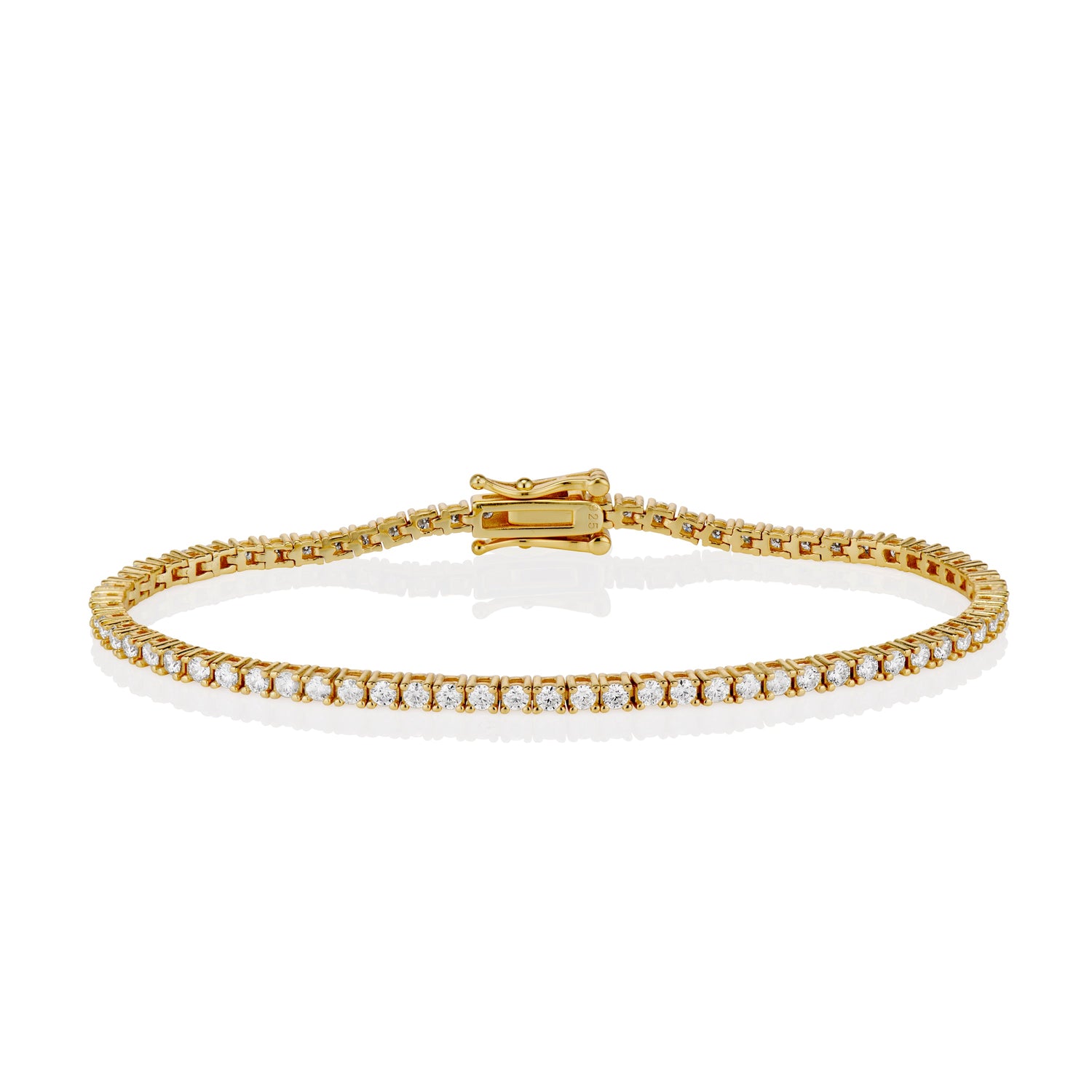 2mm Moissanite Tennis Bracelet in Yellow Gold - bracelets