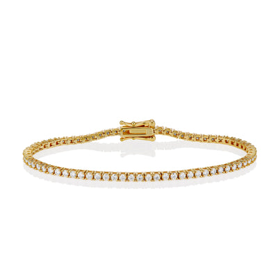 2mm Moissanite Tennis Bracelet in Yellow Gold - bracelets