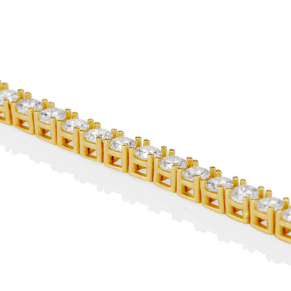3mm Moissanite Tennis Bracelet in Yellow Gold Vermeil - DestGlow
