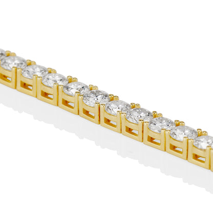 4mm Moissanite Tennis Bracelet in Yellow Gold Vermeil - DestGlow