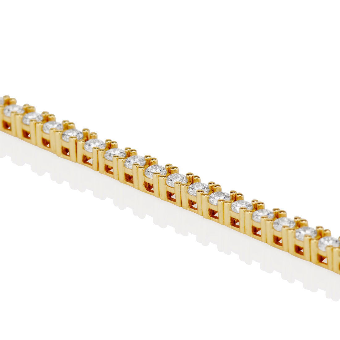 2mm Moissanite Tennis Bracelet in Yellow Gold - DestGlow