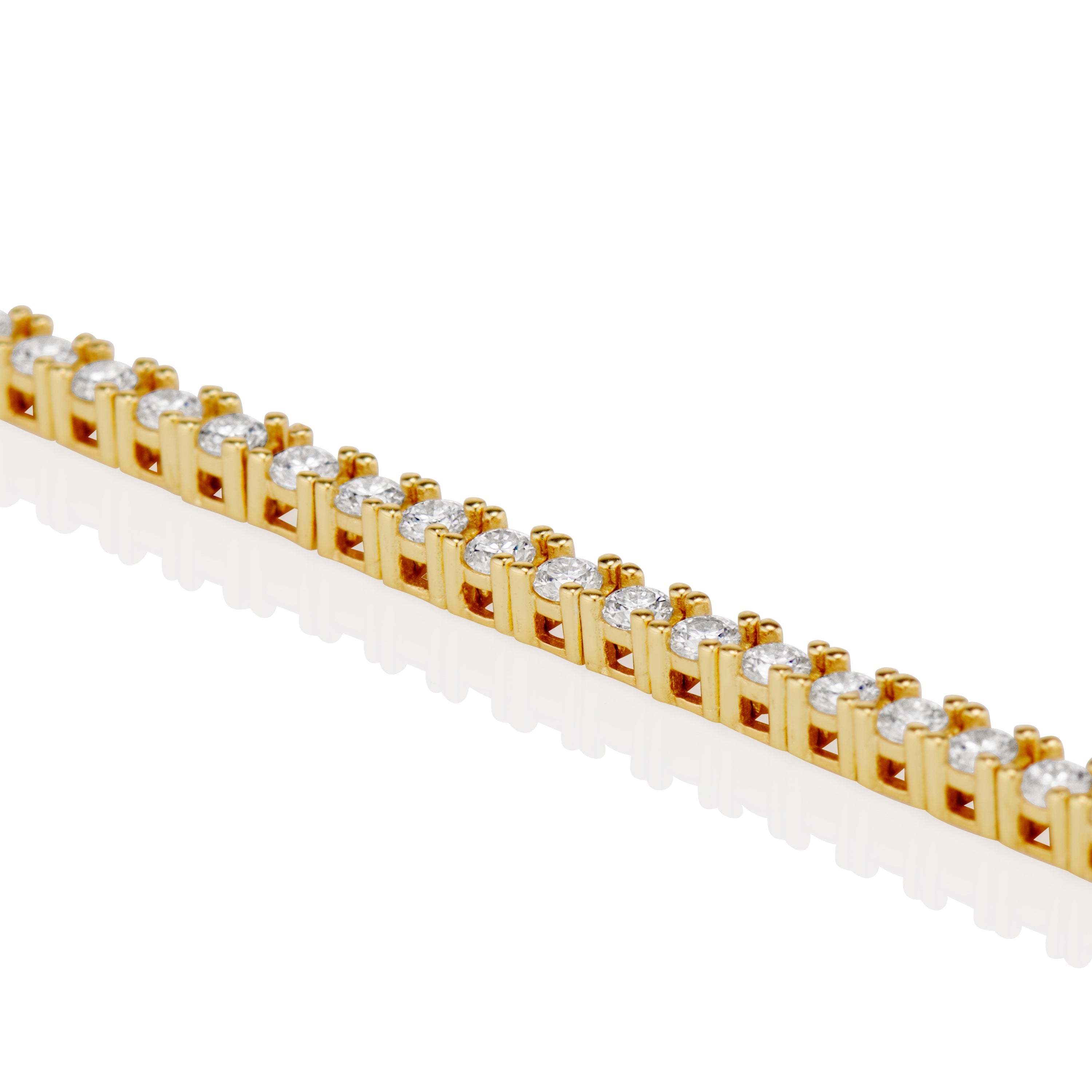 2mm Moissanite Tennis Bracelet in Yellow Gold - DestGlow