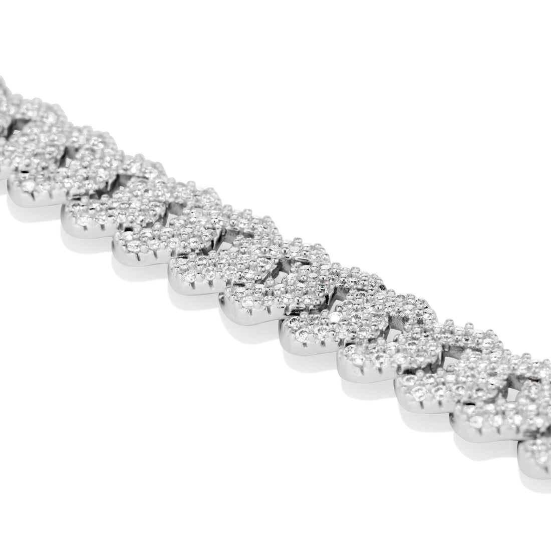 8MM Moissanite Cuban Bracelet in Solid 925 Silver - DestGlow