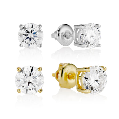 Moissanite Round Cut Stud Earrings - earrings