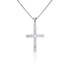 Moissanite Cross Pendant with Necklace in Silver - necklaces