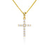 Moissanite Cross Pendant with Necklace in Yellow Gold - necklaces