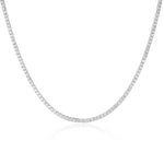 3MM Moissanite Tennis Necklace in Solid 925 Silver - necklaces