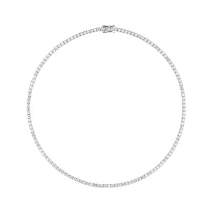 3MM Moissanite Tennis Necklace in Solid 925 Silver - DestGlow