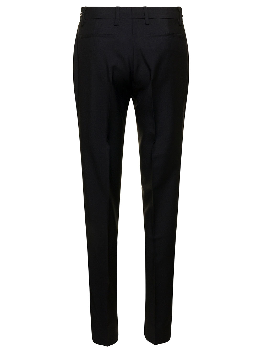 Gucci Women Black Slim Pants With Horsebit Detail In Mohair And Wool Woman by Luosophy
