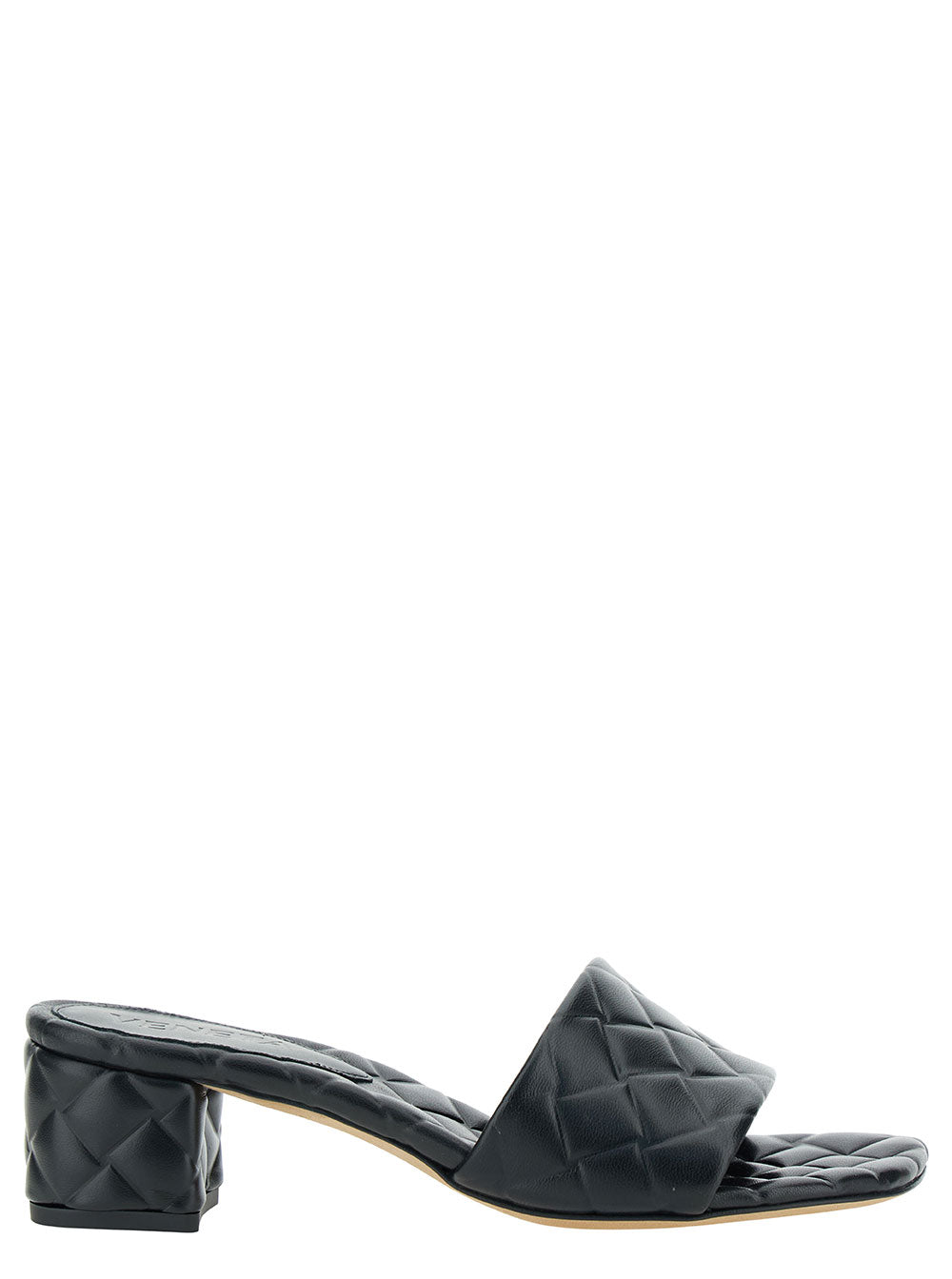 Bottega Veneta Women Black Mules With Intreccio Motif In Leather Woman by Luosophy