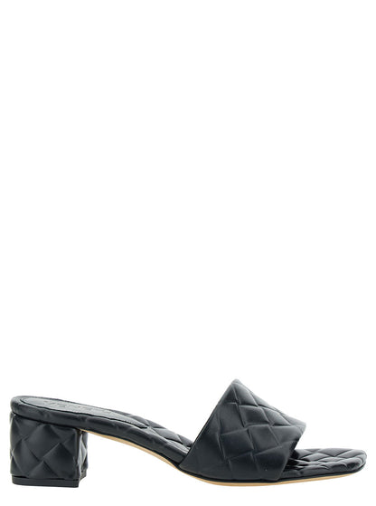 Bottega Veneta Women Black Mules With Intreccio Motif In Leather Woman by Luosophy