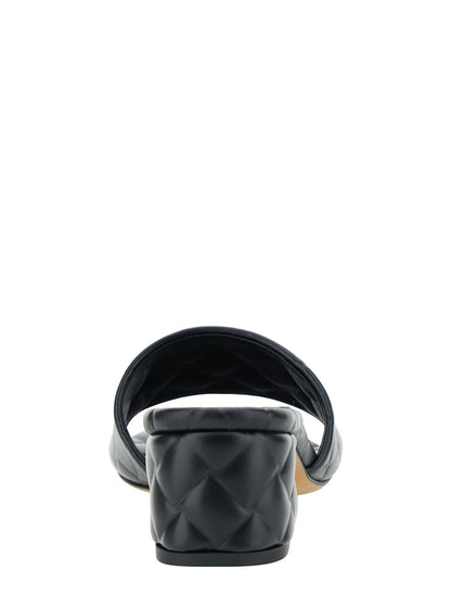 Bottega Veneta Women Black Mules With Intreccio Motif In Leather Woman by Luosophy