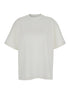 Jil Sander Women White Crewneck T-Shirt With Tonal Logo Print On The Front In Cotton Woman by Luosophy