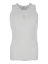 Alexander Mcqueen Men White Top With Upside Down Skull Embroidery On The Front In Cotton Jersey Man by Luosophy