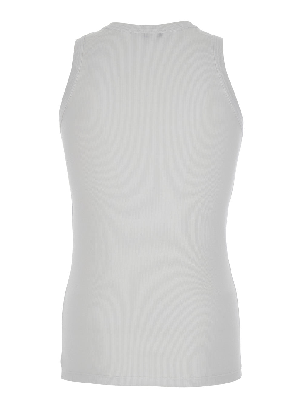 Alexander Mcqueen Men White Top With Upside Down Skull Embroidery On The Front In Cotton Jersey Man by Luosophy