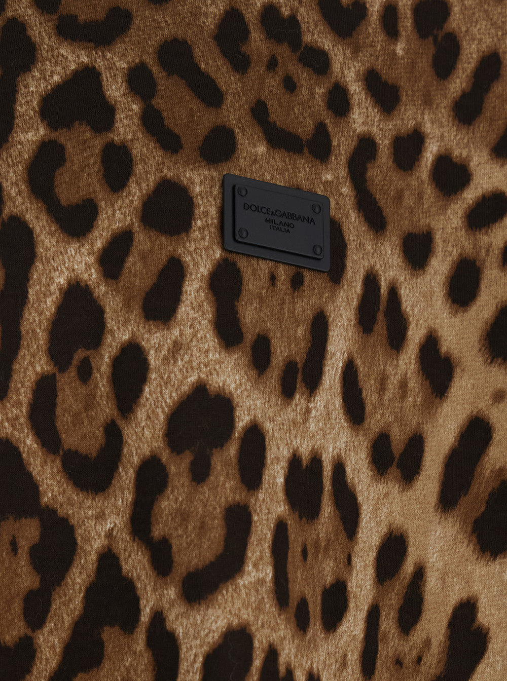 Dolce &amp; Gabbana Men Brown T-Shirt With All-Over Leopard Motif In Cotton Man by Luosophy