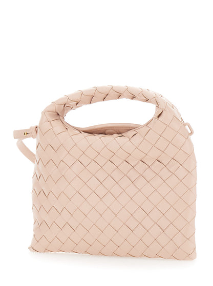 Bottega Veneta Women Pink Crossbody Bag With Removable Shoulder Strap And Intrecciato Motif In Leather Woman by Luosophy