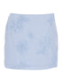 Rotate Women Light Blue Mini Skirt With Low Waist And All-Over Floral Motif In Cotton Woman by Luosophy