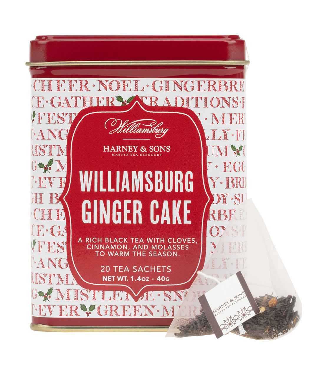 Williamsburg Ginger Cake, Tin of 20 Sachets