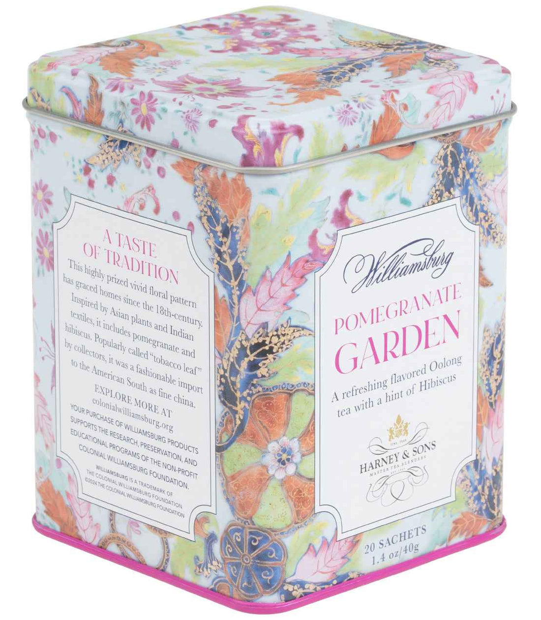 Williamsburg Pomegranate Garden, Tin of 20 Sachets