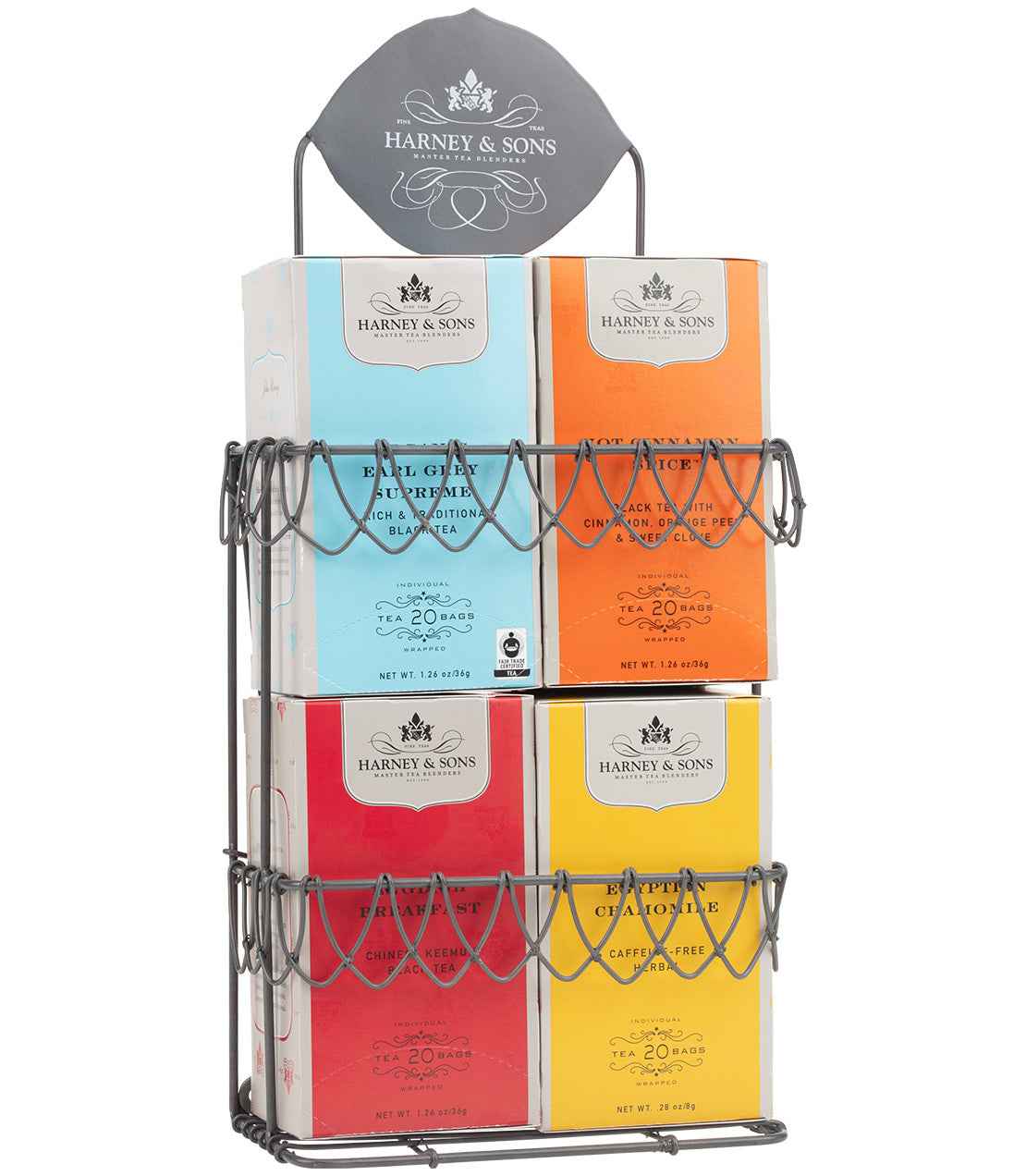 Harney &amp; Sons Display Rack - Decorative Wire, for 4 Premium Teabag Boxes