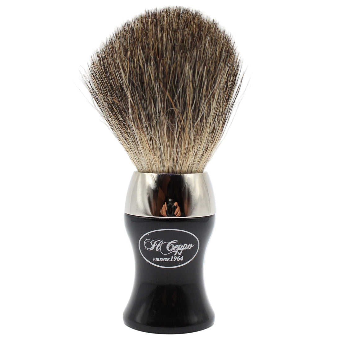 Il Ceppo Silver Black Handle Pure Badger Bristle Shave Brush by Pasteur Pharmacy