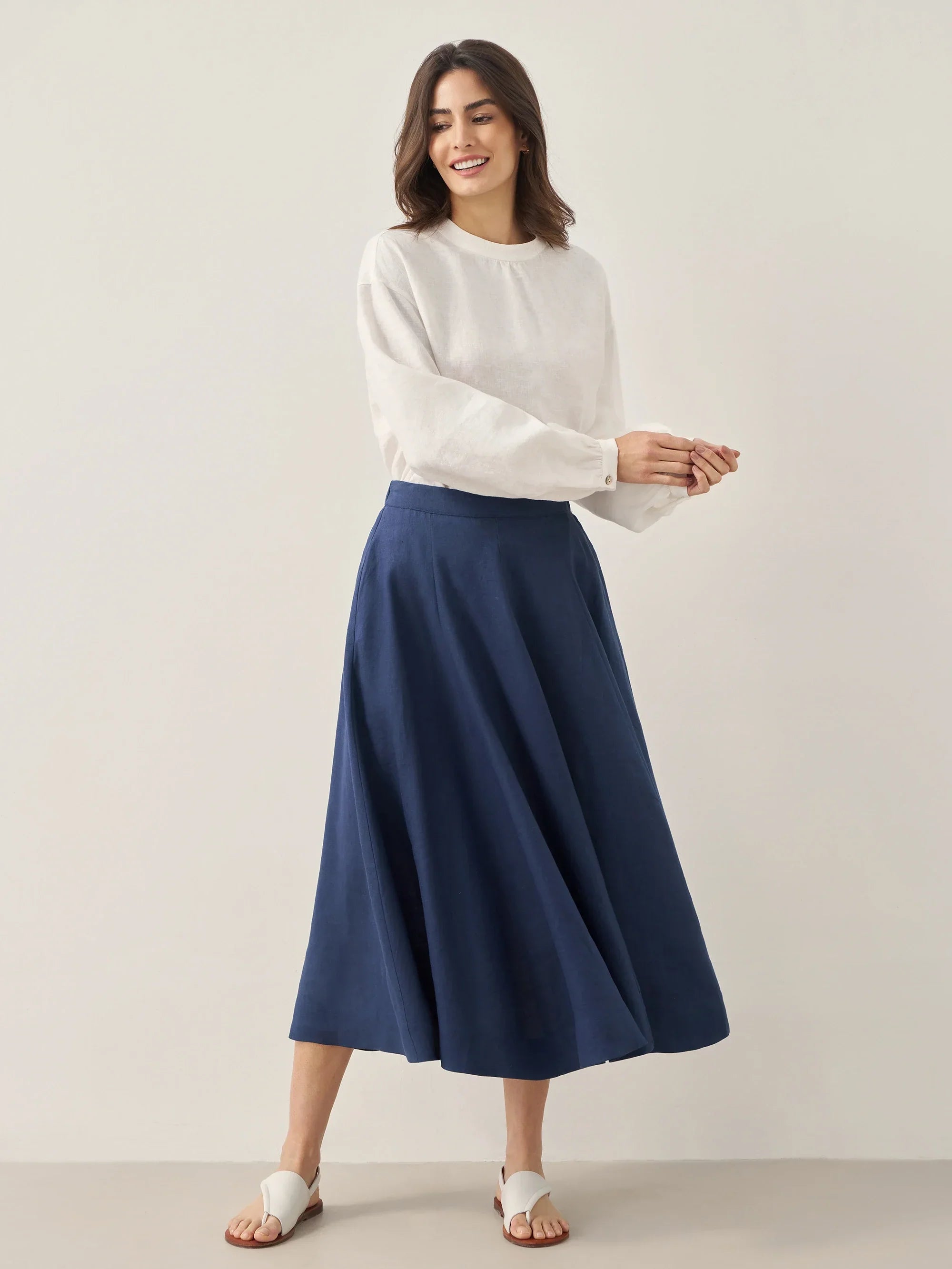 100% Linen A-Line Skirt JEMMA by LINTICO