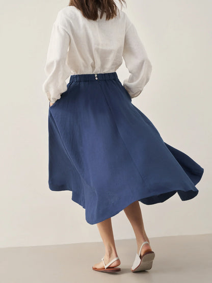 100% Linen A-Line Skirt JEMMA by LINTICO