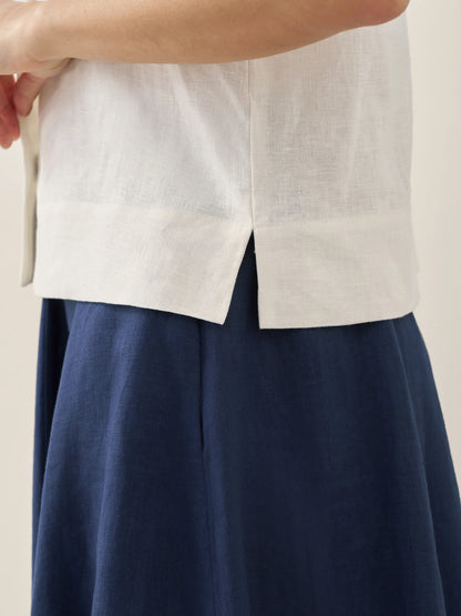 100% Linen Button-Up Short Sleeve Shirt ORENDA by LINTICO