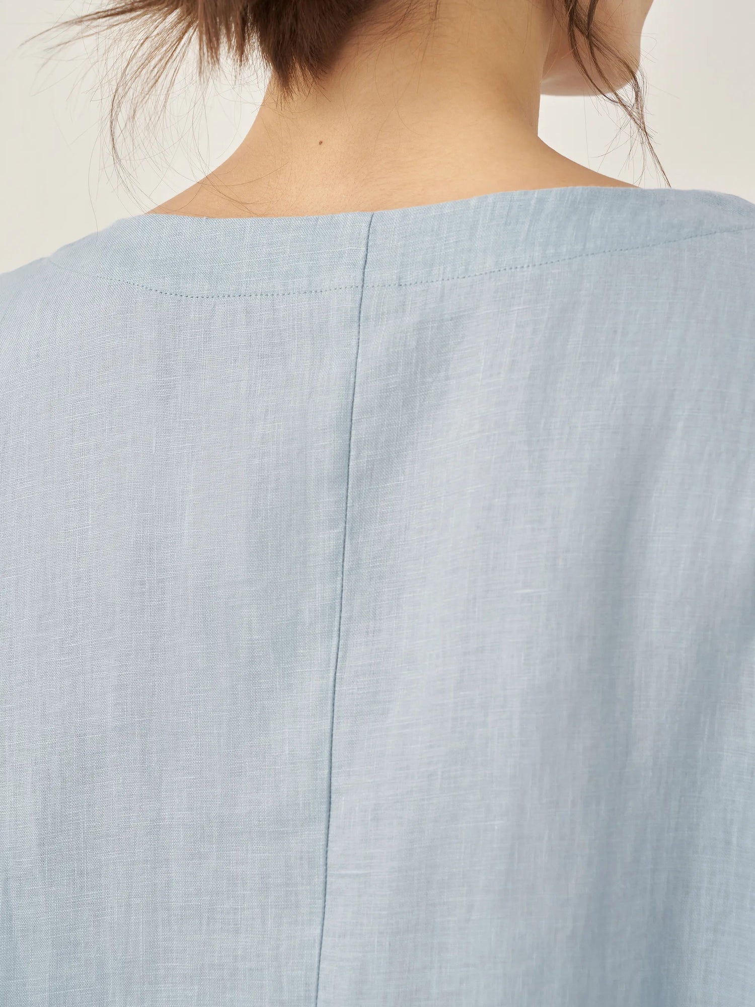 100% Linen Boatneck 3/4 Length Sleeve Top AURORA 