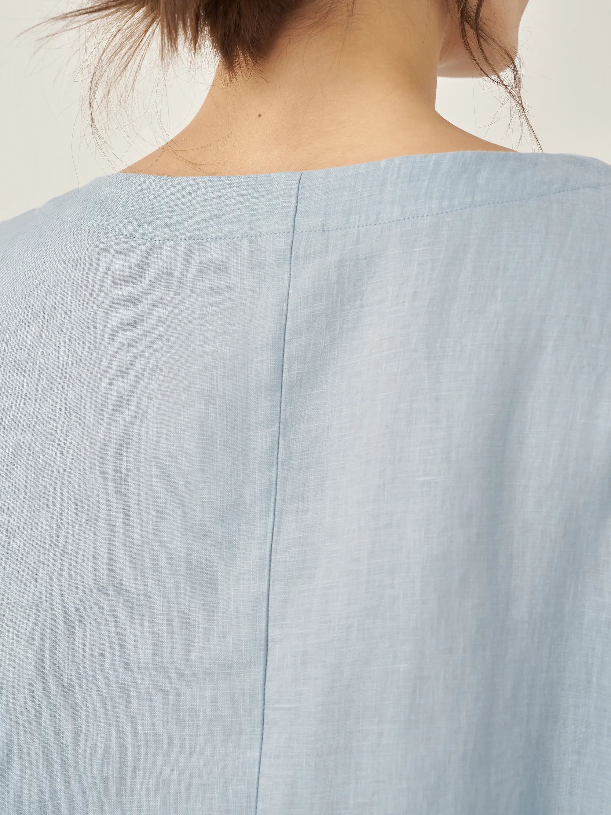 100% Linen Boatneck 3/4 Length Sleeve Top AURORA by LINTICO