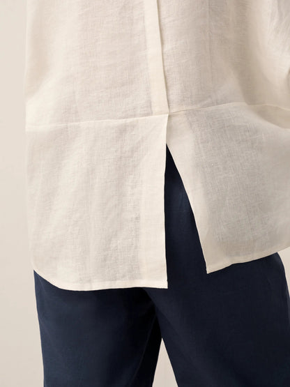 100% Linen Round Neck Mid-Sleeve Top ROBYN by LINTICO
