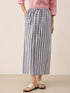 Linen Striped Drawstring Skirt ELISE by LINTICO