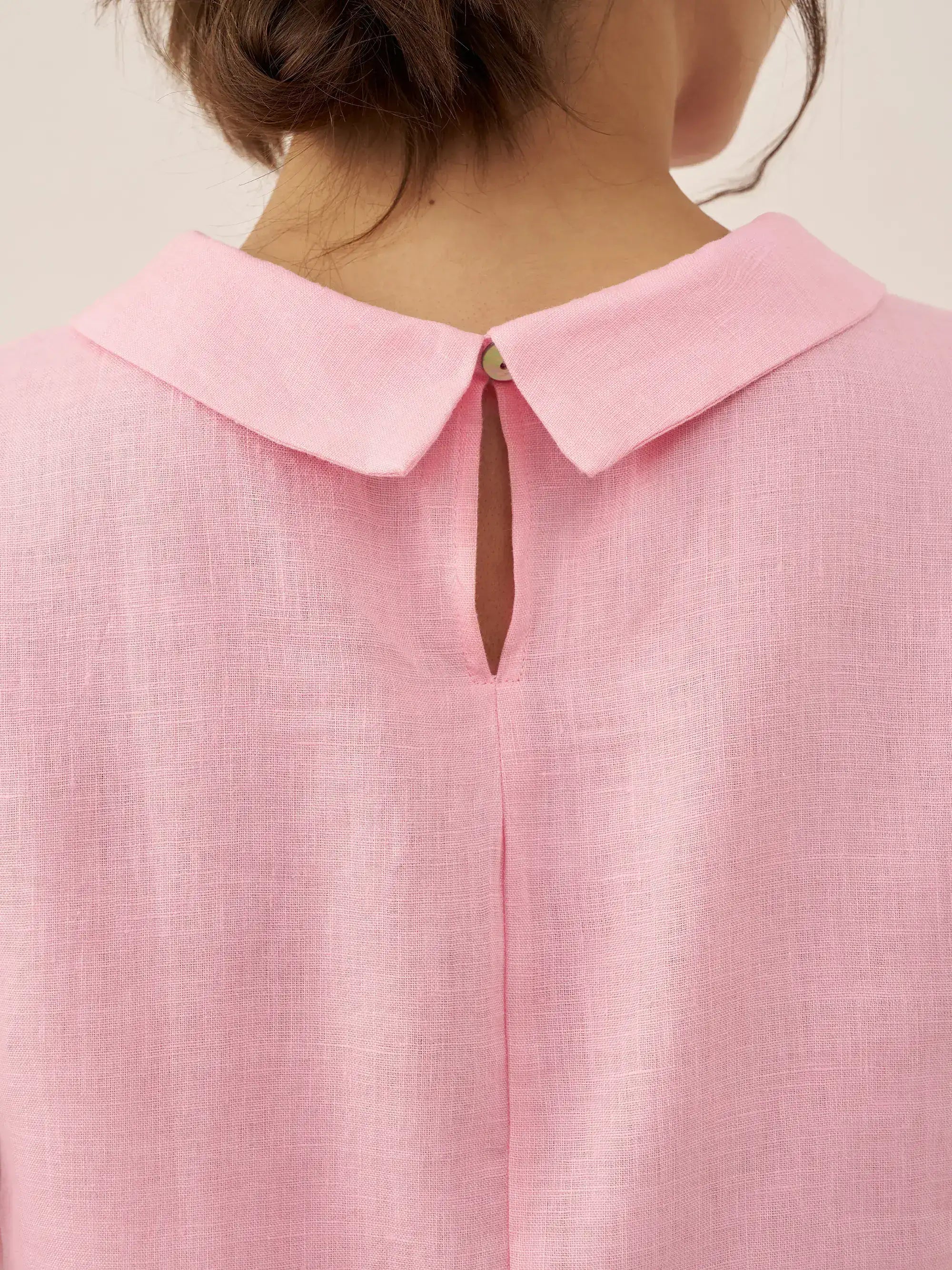 100% Linen Draped Collar Tank Top JACQUELINE by LINTICO