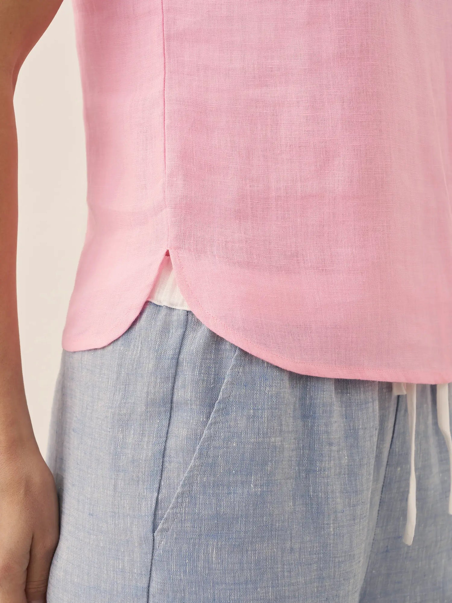 100% Linen Draped Collar Tank Top JACQUELINE by LINTICO