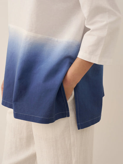 Linen White Boat Neck Oversized Top AVA by LINTICO