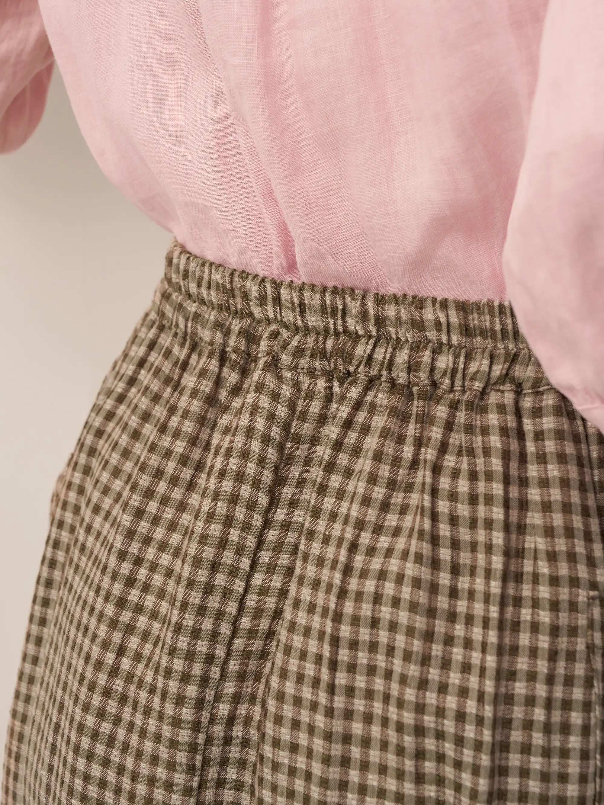 100% Linen Elastic Waist Skirt MARINA by LINTICO