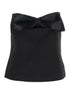 Self-Portrait Women Black Sleeveless Top With Bandeau Neckline In Tech Fabric Woman by Luosophy