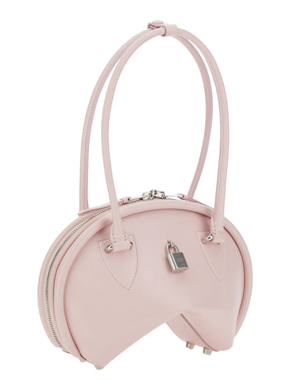Acne Studios Women Pink Handbag With Two Top Handles And Logo Plaque On The Front In Leather Woman by Luosophy