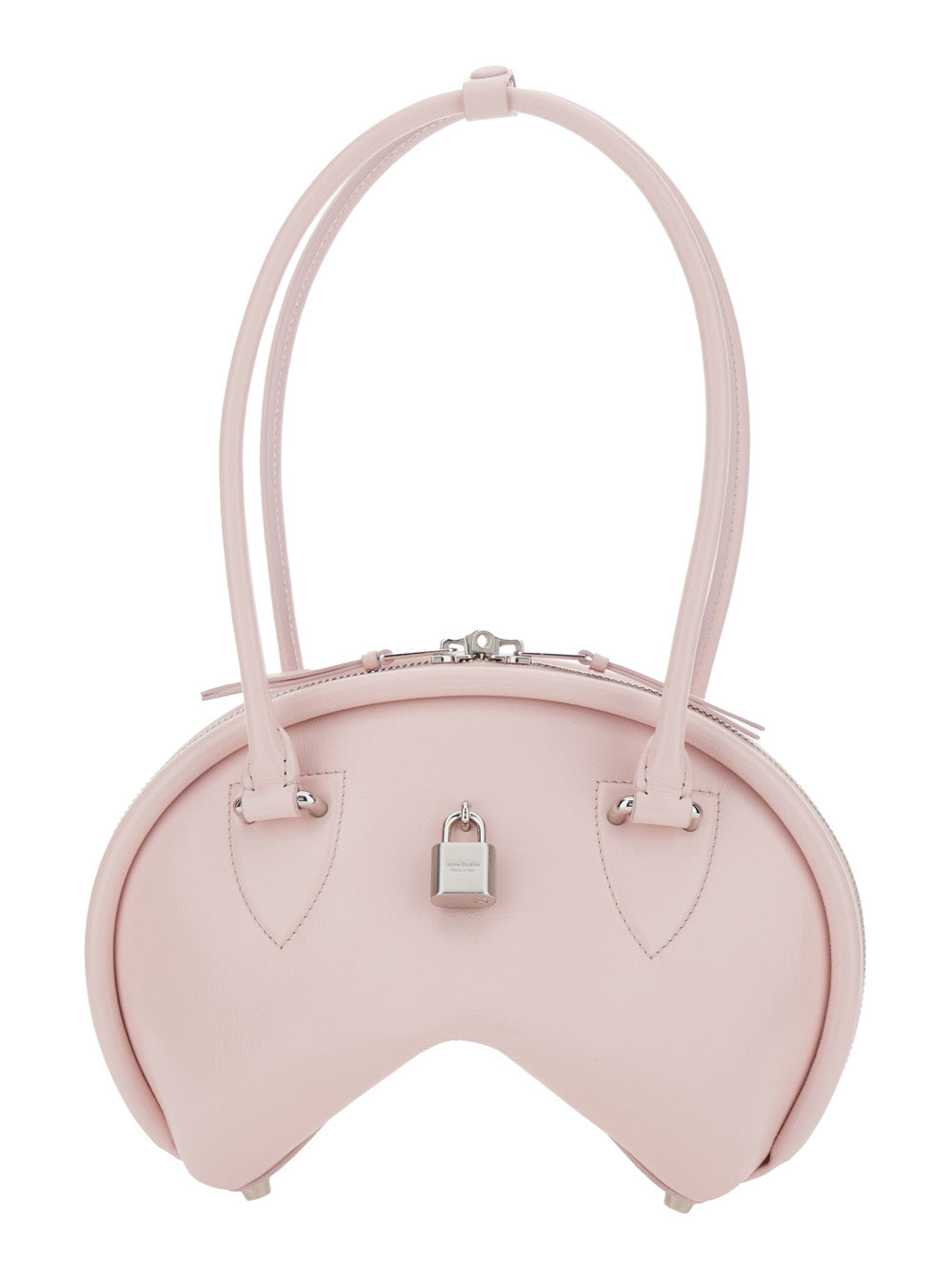 Acne Studios Women Pink Handbag With Two Top Handles And Logo Plaque On The Front In Leather Woman by Luosophy