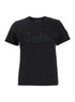 Moncler Women Black T-Shirt With Logo Embroidered On The Front In Cotton Woman by Luosophy