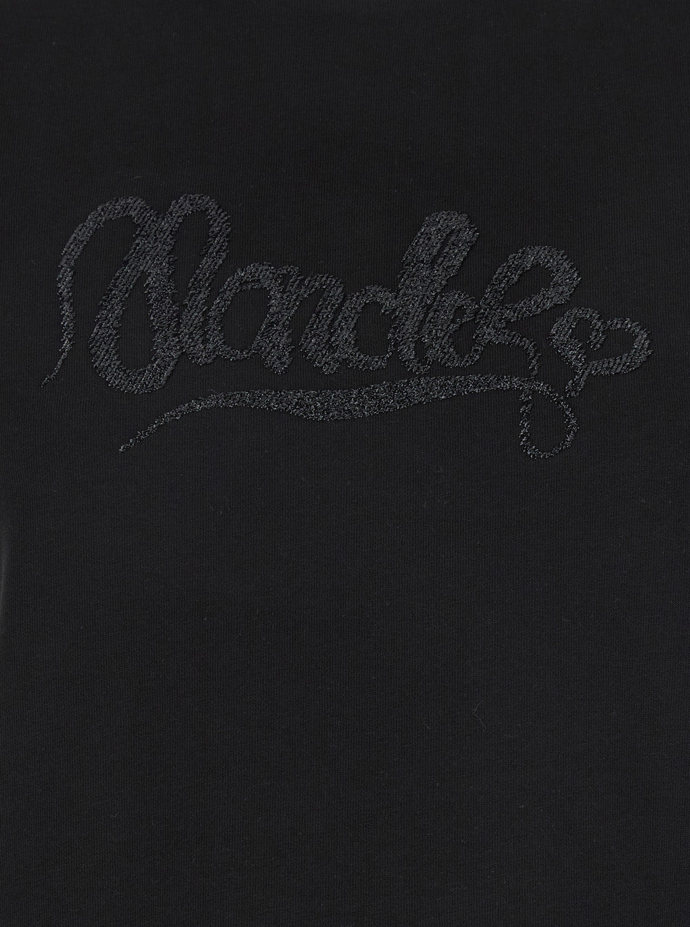 Moncler Women Black T-Shirt With Logo Embroidered On The Front In Cotton Woman by Luosophy