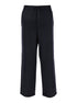 Moncler Men Blue Pants With Drawstring Elastic Waist And Logo Patch On The Rear In Wool Man by Luosophy