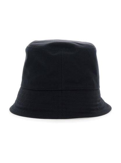 Moncler Women Black Bucket Hat With Dropped Wide Brim And Logo Patch On The Front In Cotton Blend Woman by Luosophy