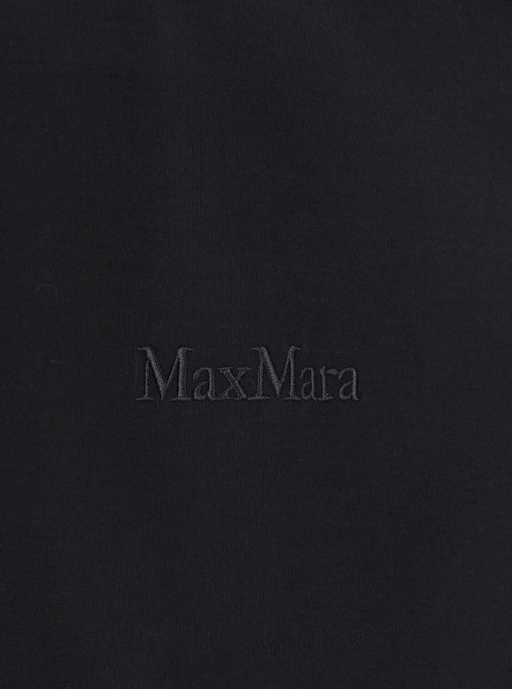 Max Mara Women Black T-Shirt With Logo Embroidered On The Front In Cotton Woman by Luosophy