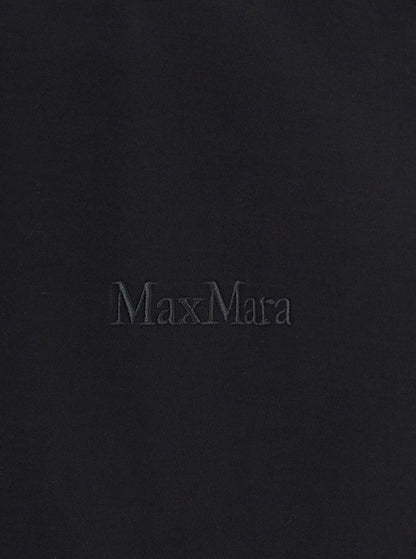 Max Mara Women Black T-Shirt With Logo Embroidered On The Front In Cotton Woman by Luosophy